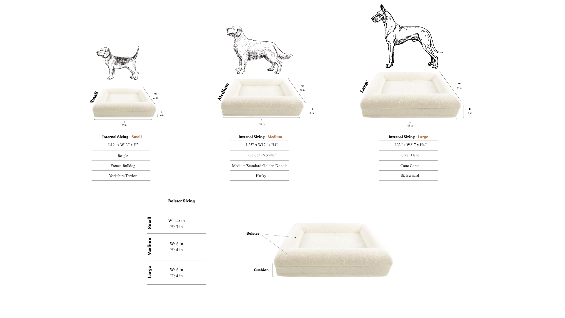 Size guide for desktop